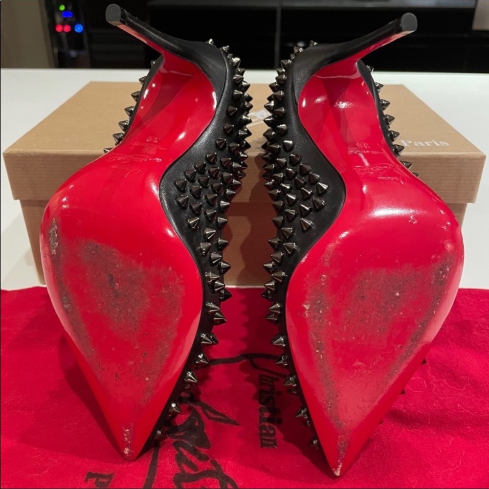 CHRISTIAN LOUBOUTIN SHINY NAPA FOLLIE SPIKES 100 - Picture 7 of 9